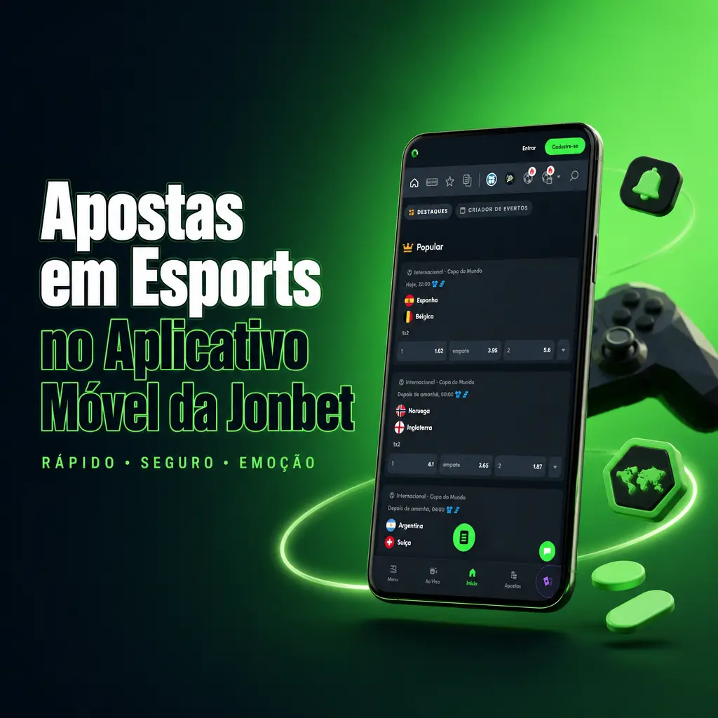 Apostas em esports no aplicativo móvel da Jonbet, com mercados organizados e odds atualizadas em tempo real.